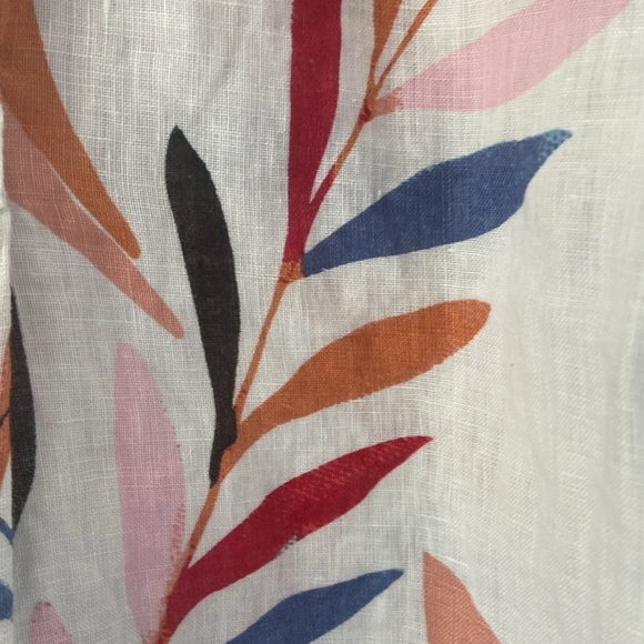 Cynthia Rowley Plus Linen Tropical Floral Print Button Front Tunic Top Size 1X - Picture 7 of 12